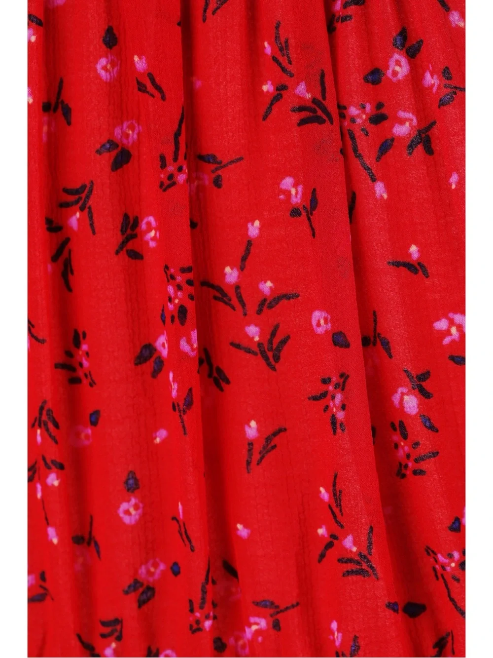 Sz XS Free People Lolita Red Floral Print Smocked Long Sleeve Crop Top EUC